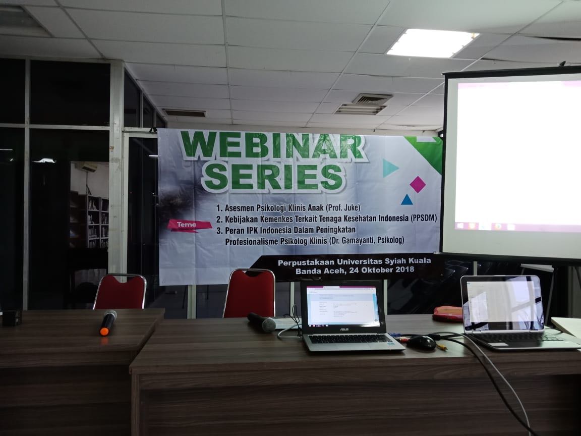 Kemenkes RI Menyelenggarakan Webinar bagi Ikatan Psikolog Klinis (IPK) wilayah Aceh dan 9 provinsi lainnya