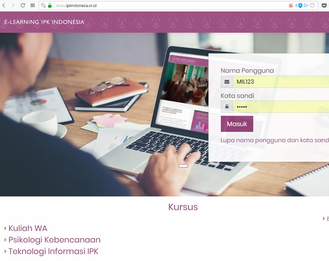 Peluncuran SINAU, Situs E-Learning IPK Indonesia