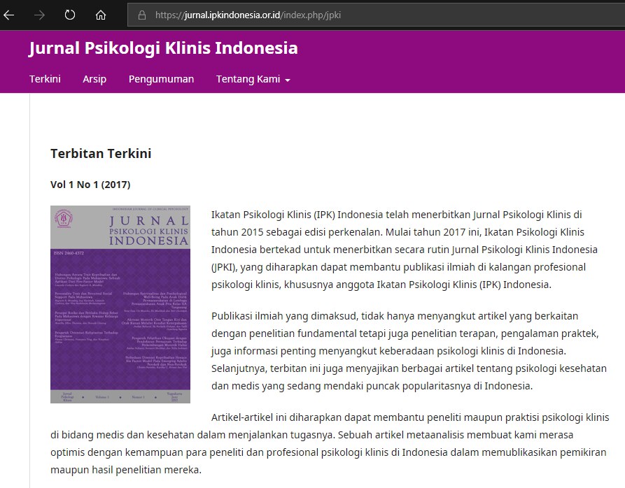 Peluncuran Situs Jurnal Psikologi Klinis Indonesia