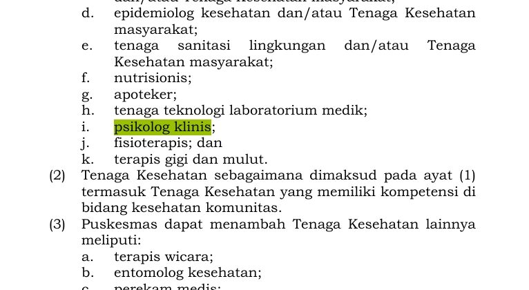Puskesmas di Indonesia Wajib Memiliki Psikolog Klinis